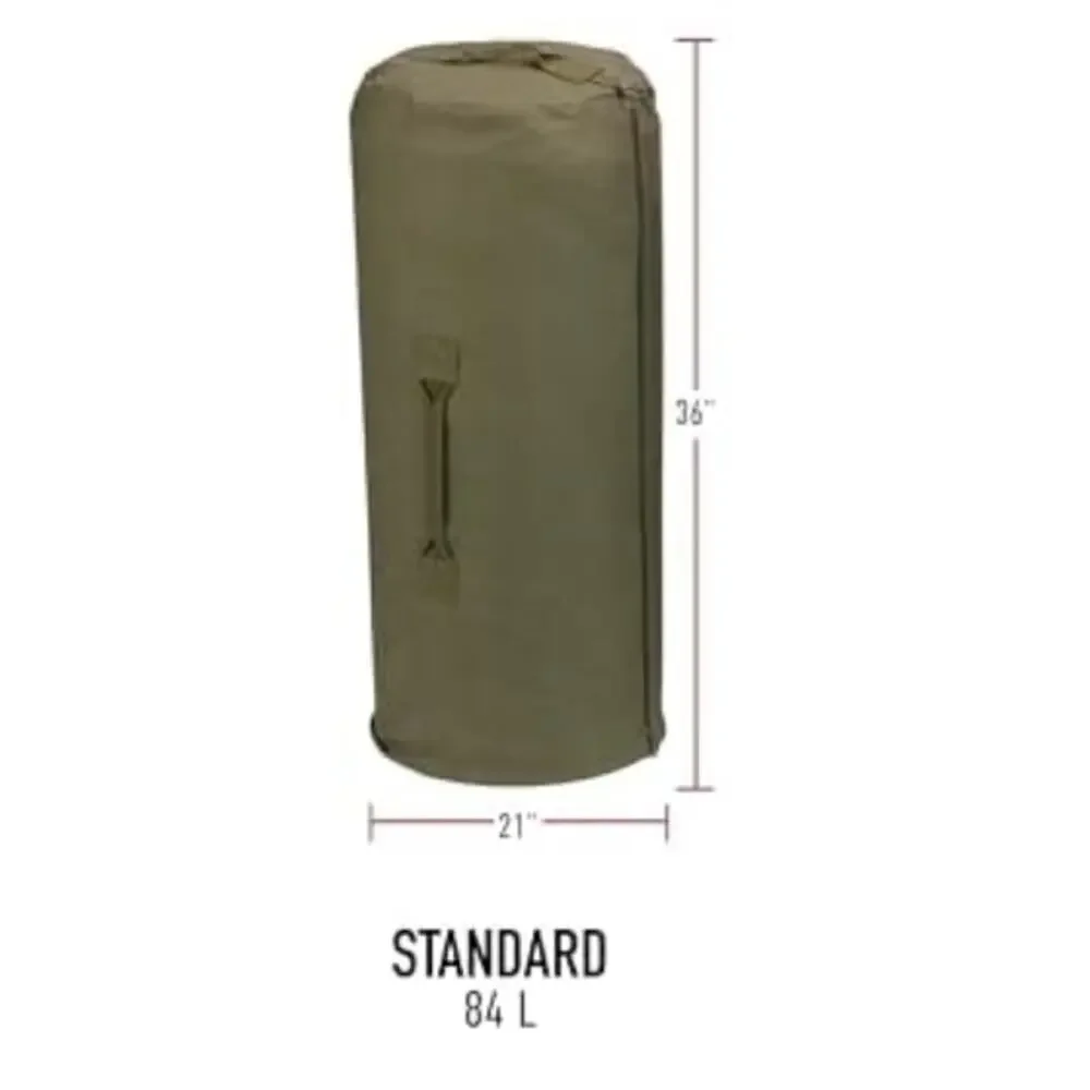 Heavyweight Cotton Canvas Duffle Bag with Side Zipper, Carryall- Standard Size